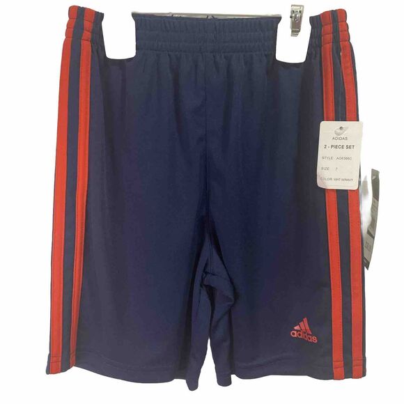 NWT adidas Boys Americana Graphic Set 7 Y Shirt Shorts Red White Blue USA July 4 - Picture 5 of 8